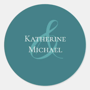 Sticker Rond Mariage moderne Emerald Green