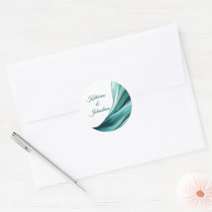 Sticker Rond Mariage moderne - Emerald Green-