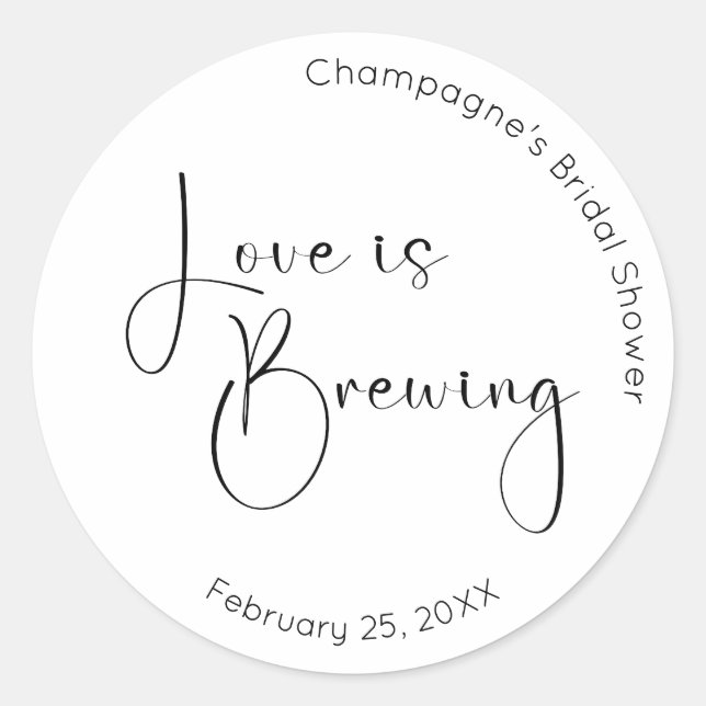 Sticker Rond Mariage Moderne : L'amour est dans l'air (Devant)