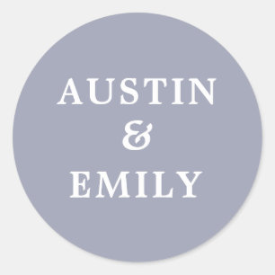 Sticker Rond Mariage moderne personnalisé violet