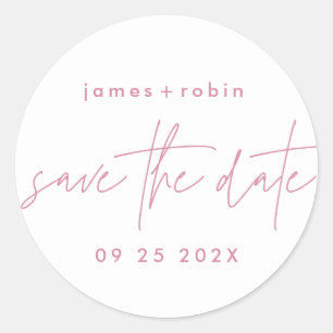 Sticker Rond Mariage moderne roux rose vif Décontracté amusant