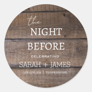 Sticker Rond Mariage moderne Rustique La nuit précédente