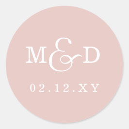 Sticker Rond Mariage Monogramme moderne simple