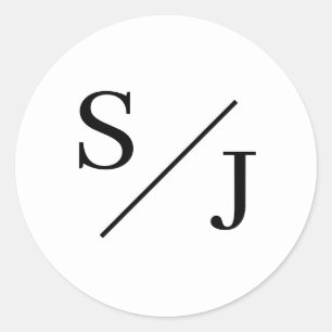 Sticker Rond Mariage Monogramme simple