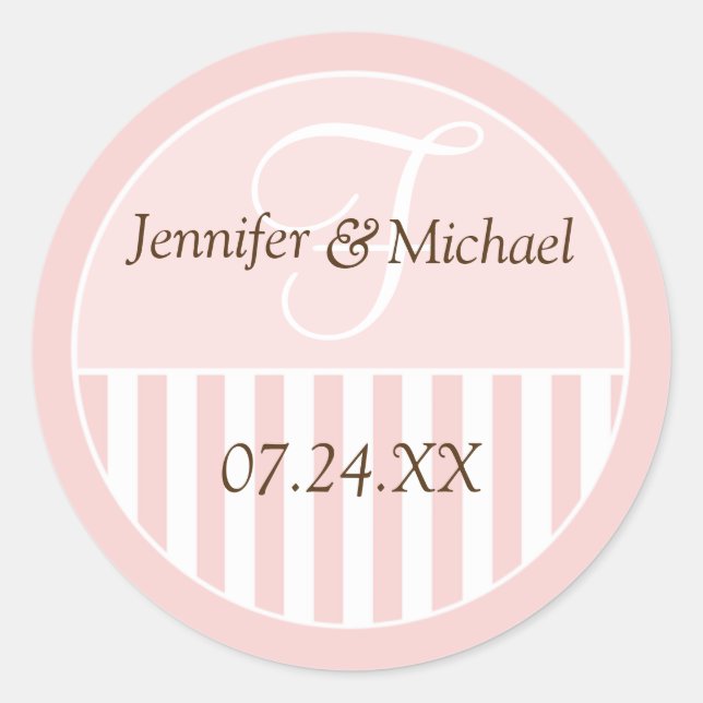 Sticker Rond Mariage monographique personnalisé Favoriser les É (Devant)