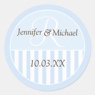 Sticker Rond Mariage monographique personnalisé Favoriser les É