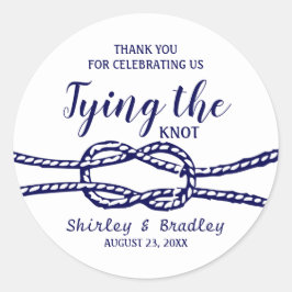 Sticker Rond Mariage nautique de la Marine | Attacher le noeud
