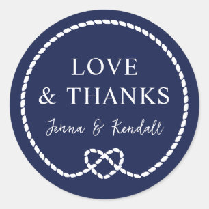 Sticker Rond Mariage nautique Merci de la Marine