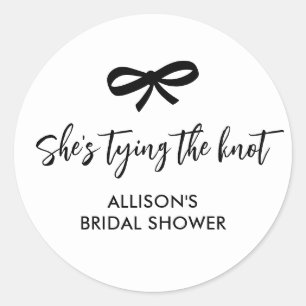 Sticker Rond Mariage Noir : Elle Noue le Nœud - Réception de Ma