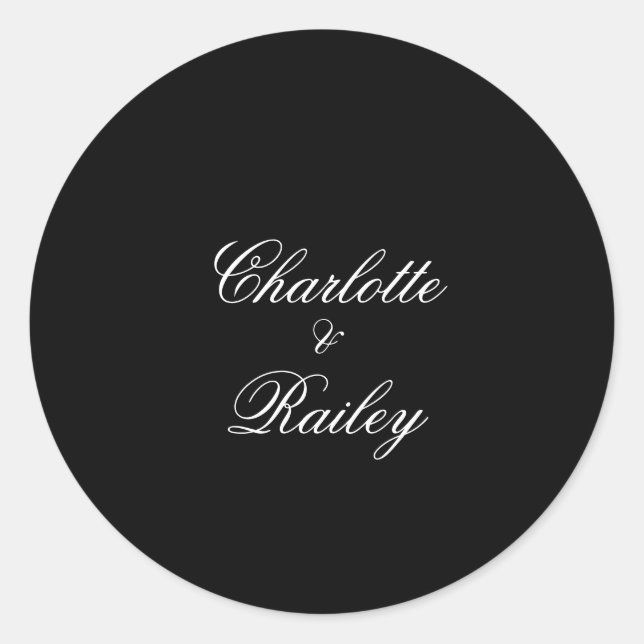 Sticker Rond Mariage noir et blanc (Devant)