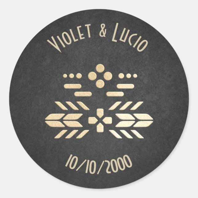 Sticker Rond Mariage noir Geek de jeu vidéo (Devant)