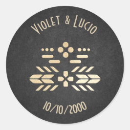 Sticker Rond Mariage noir Geek de jeu vidéo