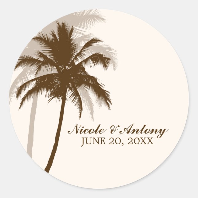 Sticker Rond Mariage Palm Trees (Devant)