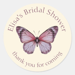 Sticker Rond Mariage Papillons Élégants Fête Prénuptiale SUR ME