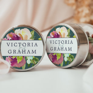 Sticker Rond Mariage personnalisé en fleur vive