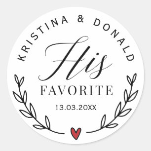 Sticker Rond Mariage Personnalisé Favoriser Sa Ronde Classique 