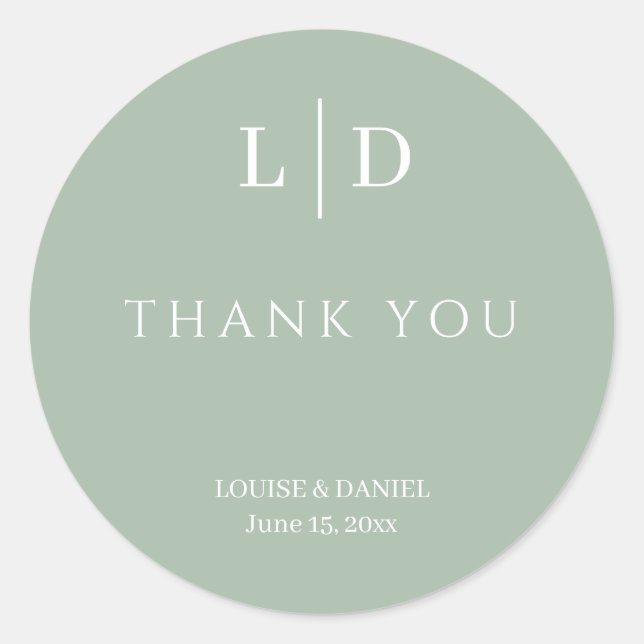 Sticker Rond Mariage personnalisé minimal et simple (Devant)