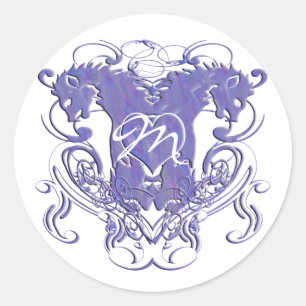 Sticker Rond Mariage Renaissance Lion Rampant