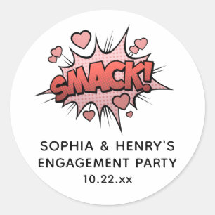 Sticker Rond Mariage rétro de la fête de l'engagement amusant