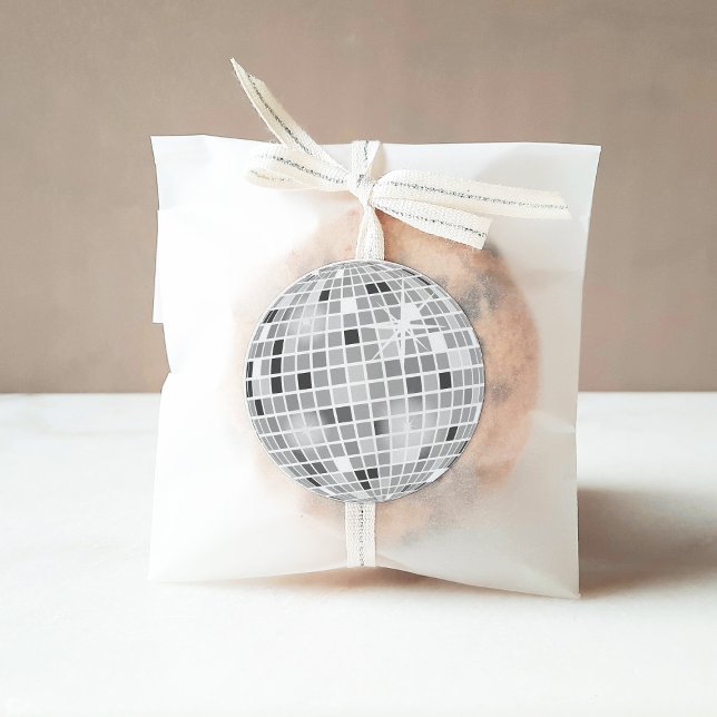 Sticker Rond Mariage rétro disco groovy Shower de mariage  (Créateur téléchargé)