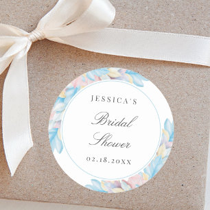 Sticker Rond Mariage Romantique Campagnard Chic Botanique