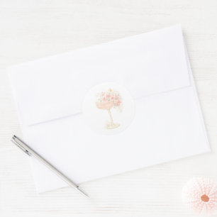 Sticker Rond Mariage Romantique Prosecco & Pétales Enterrement