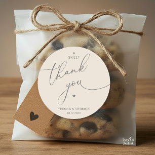 Sticker Rond Mariage Romantique Un Merci Cookies Sucrés