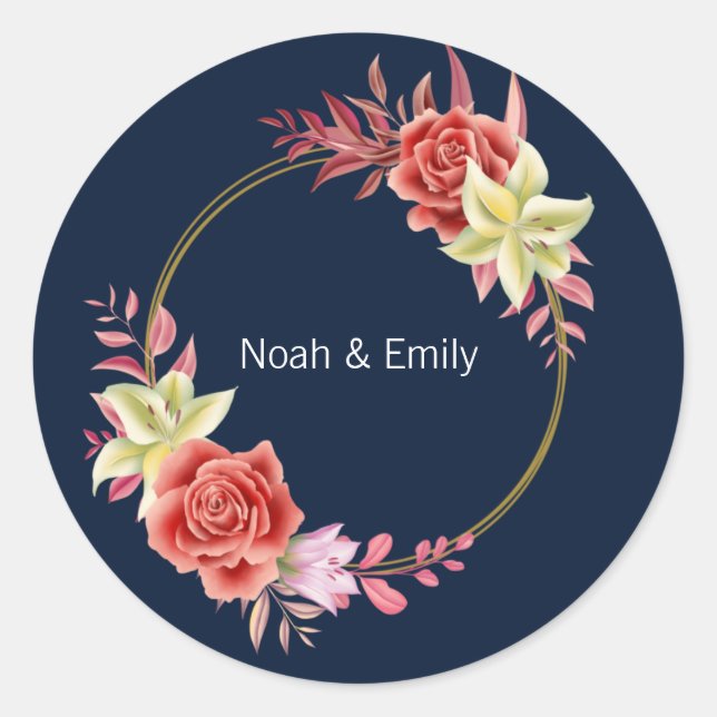 Sticker Rond Mariage rose (Devant)