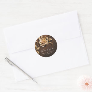 Sticker Rond Mariage rose d'or merci