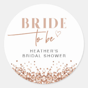 Sticker Rond Mariage Rose Gold Blush Rose Fête de Future Mariée
