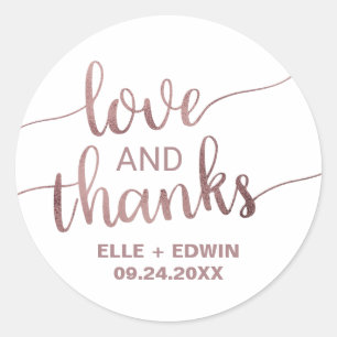 Sticker Rond Mariage rose Merci
