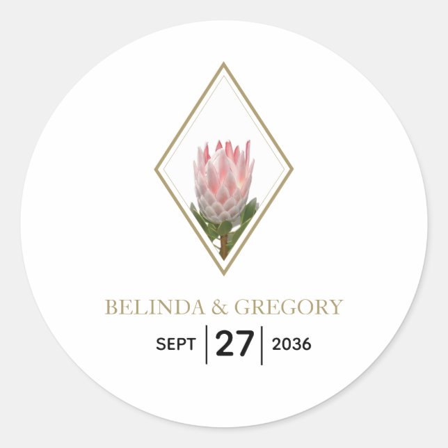 Sticker Rond Mariage Russe King Protea (Devant)