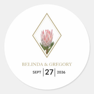 Sticker Rond Mariage Russe King Protea