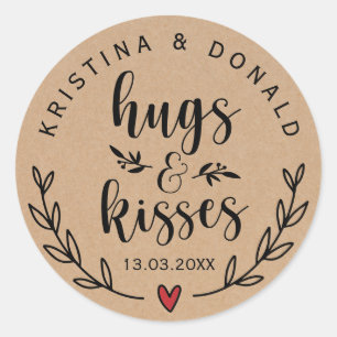 Sticker Rond Mariage Rustique de serres et baisers   Classes de