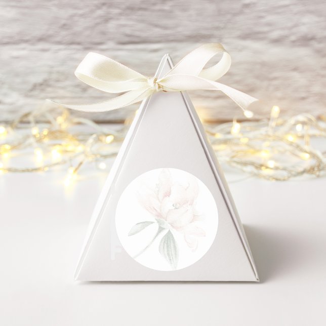 Sticker Rond Mariage rustique floral neutre élégant (Créateur téléchargé)