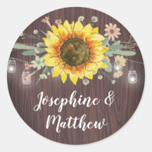 Mariage rustique Tournesol Bois Lumière
