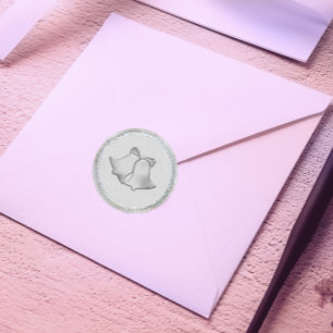 Sticker Rond Mariage Silver Bells