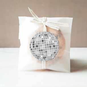 Sticker Rond Mariage Silver Retro Disco Groovy Shower 