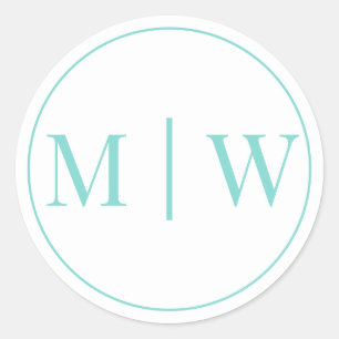 Sticker Rond Mariage simple 2 initial lun VS do-it-yourself cou