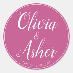 Sticker Rond Mariage simple Amaranthe Amaranth