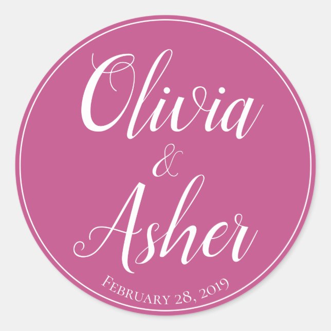 Sticker Rond Mariage simple Amaranthe Amaranth (Devant)