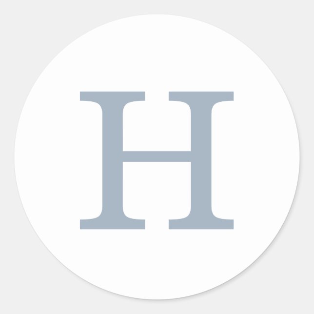 Sticker Rond Mariage simple Dusty bleu et blanc (Devant)