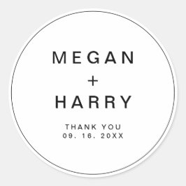 Sticker Rond Mariage simple et élégant