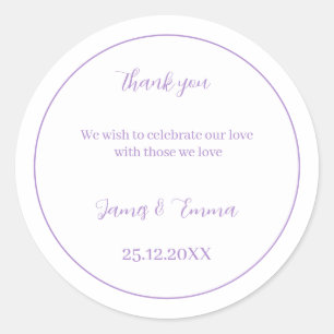 Sticker Rond Mariage simple violet