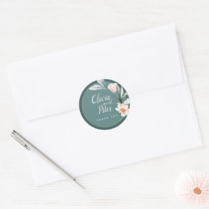 Sticker Rond mariage stiker botanique
