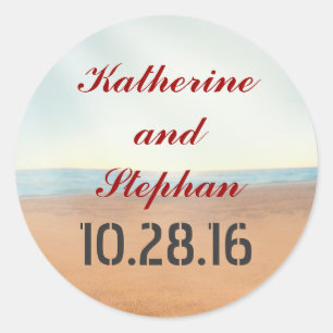 Sticker Rond mariage sur plage