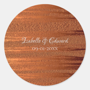 Sticker Rond Mariage tendance Faux Cuivre Metallic Foil