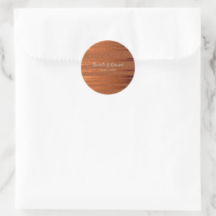 Sticker Rond Mariage tendance Faux Cuivre Metallic Foil