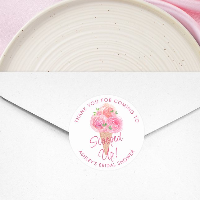Sticker Rond Mariage Thème Crème Glacée (Créateur téléchargé)