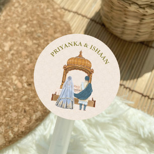 Sticker Rond Mariage traditionnel indien